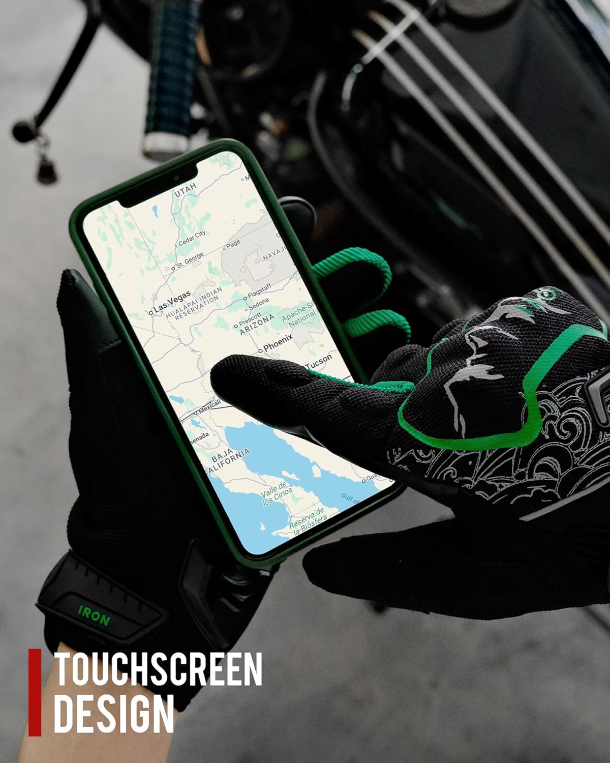 BORLENI Motorcycle Gloves Motorbike Glove for Men Women Full Finger Knuckle Protection Touch Screen Cycling ATV Hiking Riding