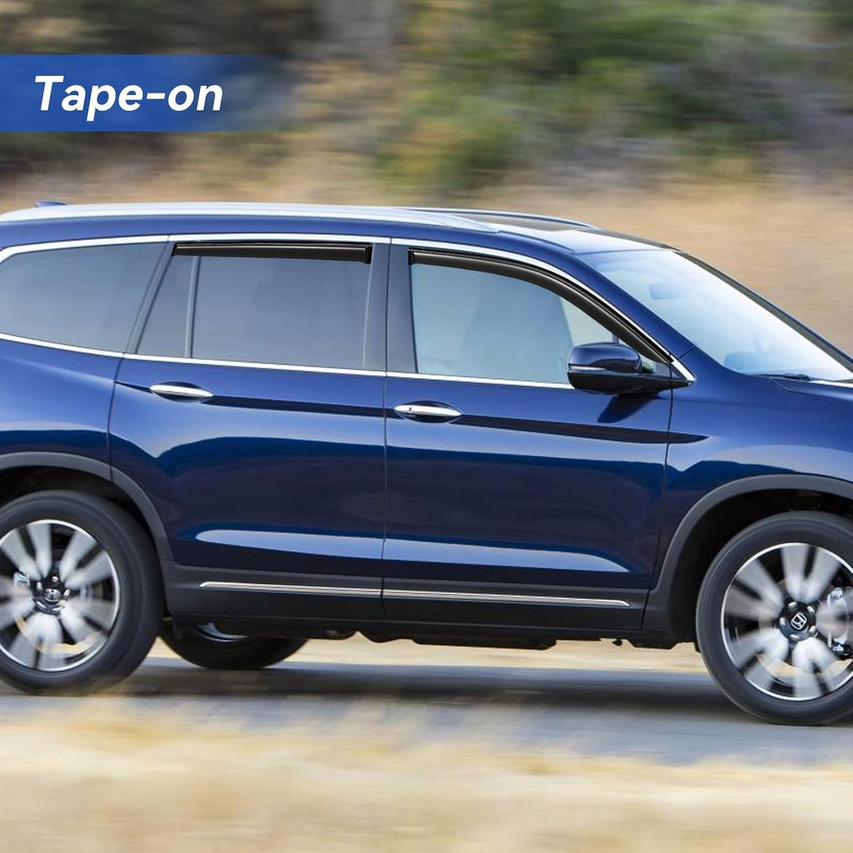 Window Visors Rain Guards for Honda Pilot 2016 2017 2018 2019 2020 2021 2022, Out-Channel Window Vent Wind Deflectors Visors Shades for 16-22 Pilot (Excludes Touring Models)