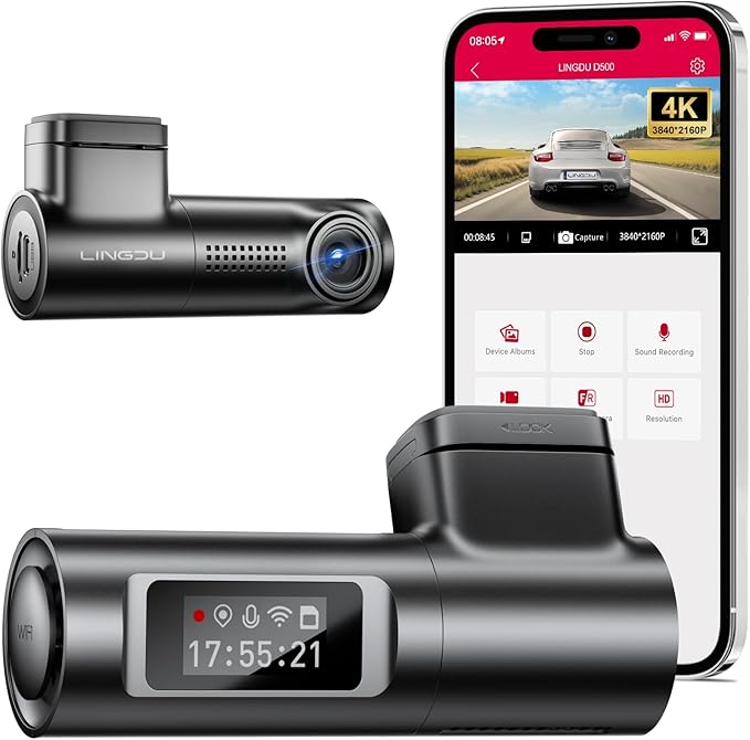 D500 Smart Dash Cam for Cars, 4K Front Dash Cam with WiFi&GPS, 0.96" LCD Display Car Camera, Night Vision, WDR, Parking Mode, Loop Recording, G-Sensor, 150° Wide Angle
