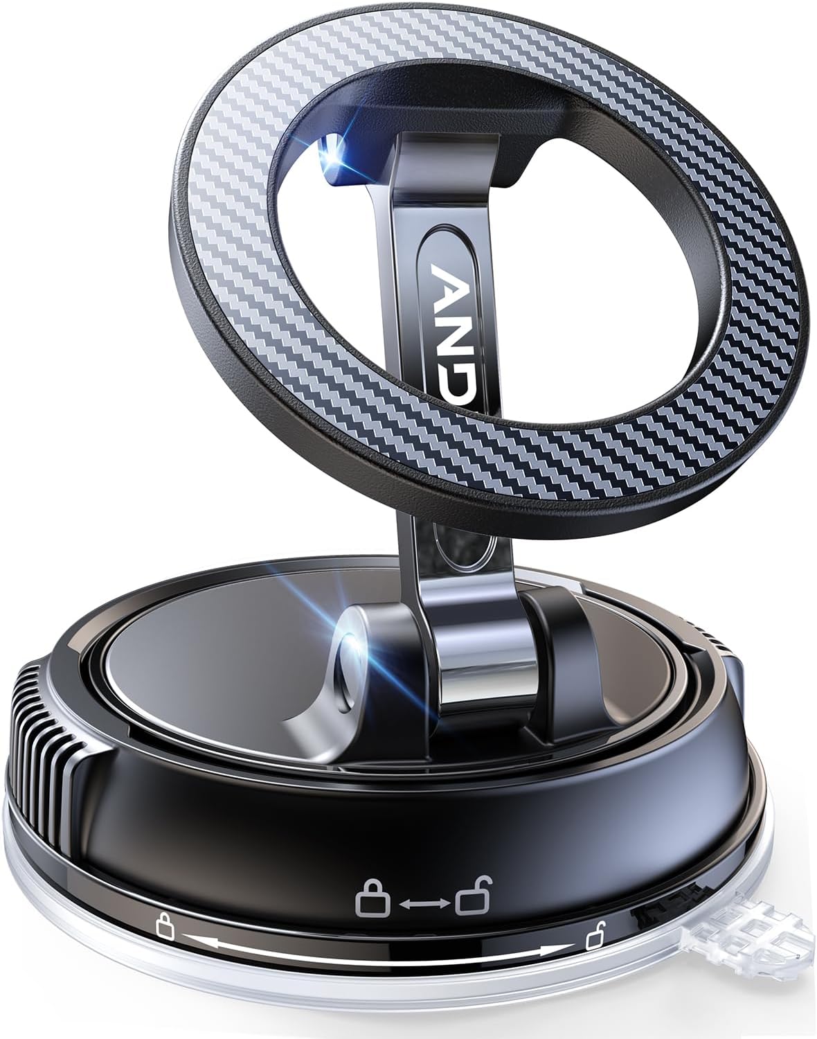 Car Phone Holder for Magsafe [78+LBS Strongest Suction & 2400gf Strongest Magnetic] 360° Adjustable Car Phone Mount, Phone Holders for Your Car for iPhone 16 Pro Max 15 14 13 12 Plus (Carbon Fiber)