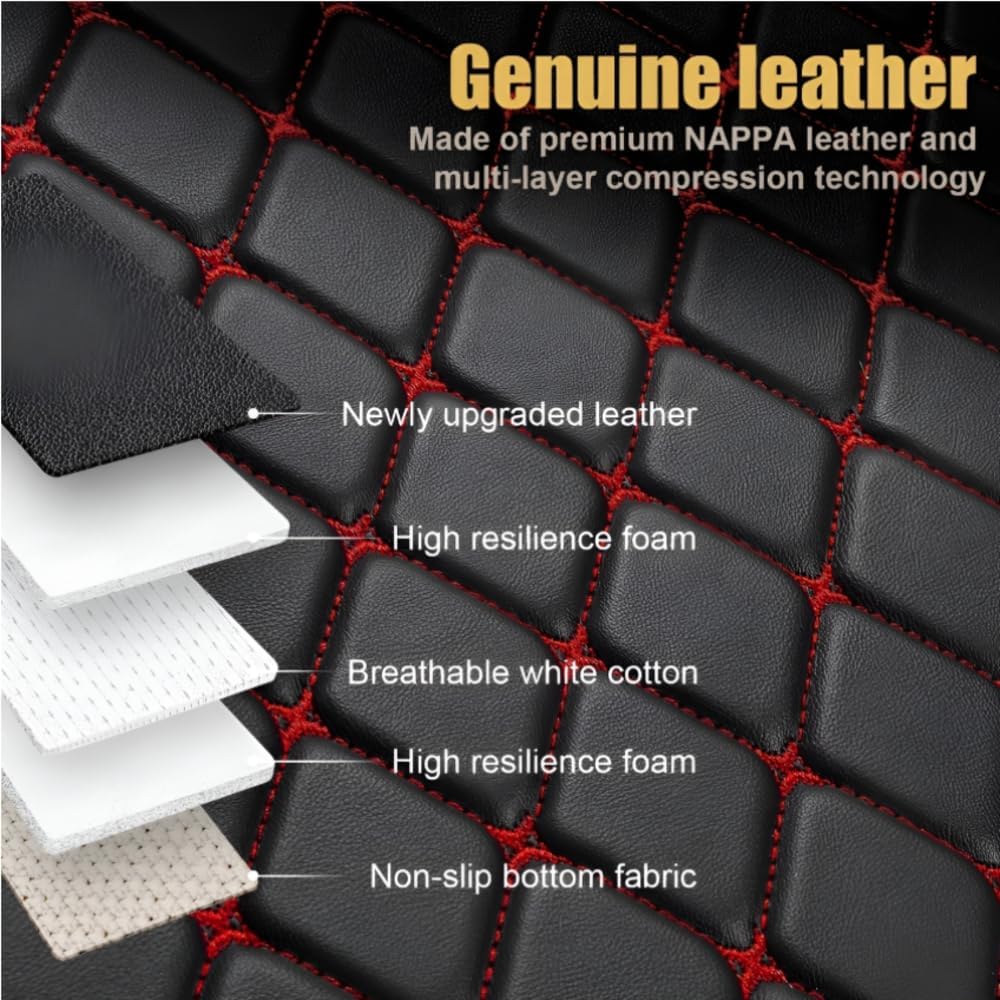 Add Personal Touch to Your Vehicle with IMEISH Customizable Logo Text Car Mats for 99% of vehiclesPads Protection Non-Slip Leather Floor Liners (Beige and Black Beige)