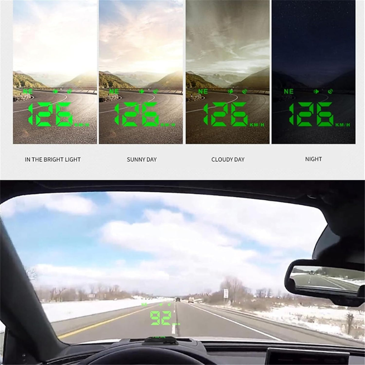 Heads up Display for Cars,Car HUD,Head up Display for Car,Car Speedometer Display,Automatic Brightness Adjustment,Speeding Alert,USB Cable Plug & Play