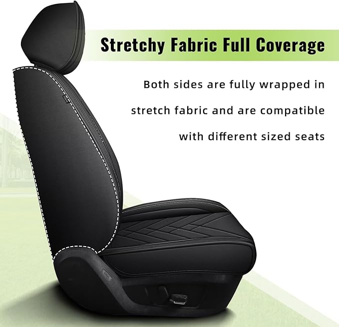 AOMSAZTO Car Seat Covers Fit for GMC Terrain 2020-2026: Full Set Waterproof Faux Leather Automotive Seat Covers Vehicle Seat Cushion Protector Car Interior Covers(5 Seats Black)