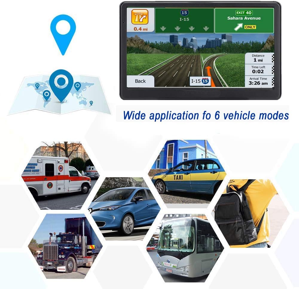 GPS Navigator for Car Truck RV, 7-inch High-Definition Touch Screen，2025 Maps (Free Lifetime Updates), Support Voice Turn Direction Guidance/Speed and Red Light Warning/Custom Truck Routing