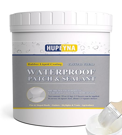 Liquid Waterproof Sealant, Hupeyna Invisible Water Proof Agent Transparent Repairing Leak Waterproof Adhesive, Indoor & Outdoor Waterproof Coating 35oz