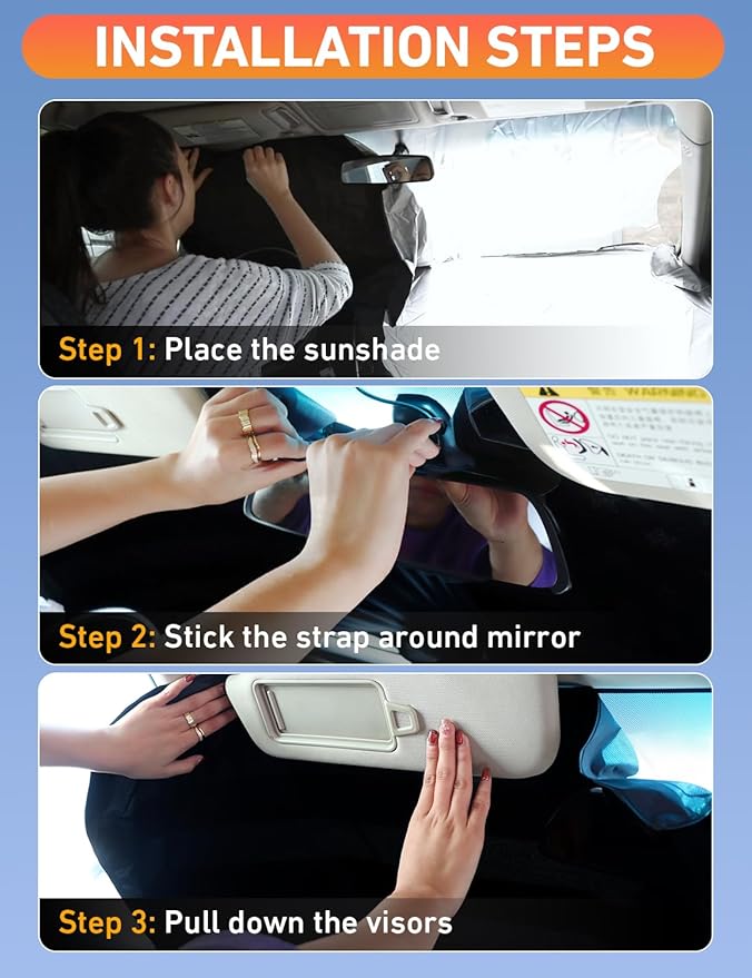 EcoNour Windshield Sunshade Compatible for Kia Forte 2014-2016 2017 2018, Sun Visor for Front Windshield & Window Sun Shade Cover, UV Heat Blocker & Protector, Car Accessories