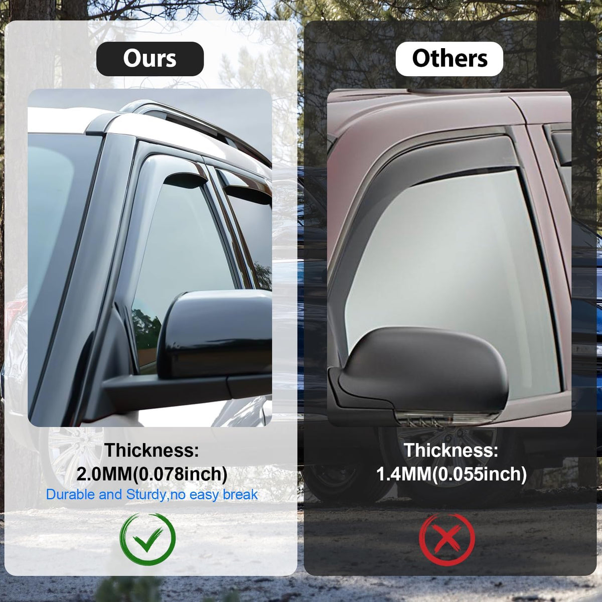 Nilight in-Channel Rain Guards for Hyundai Elantra 2021 2022 2023 2024 2025, Vent Window Visors, Original Window Deflectors-4PCS