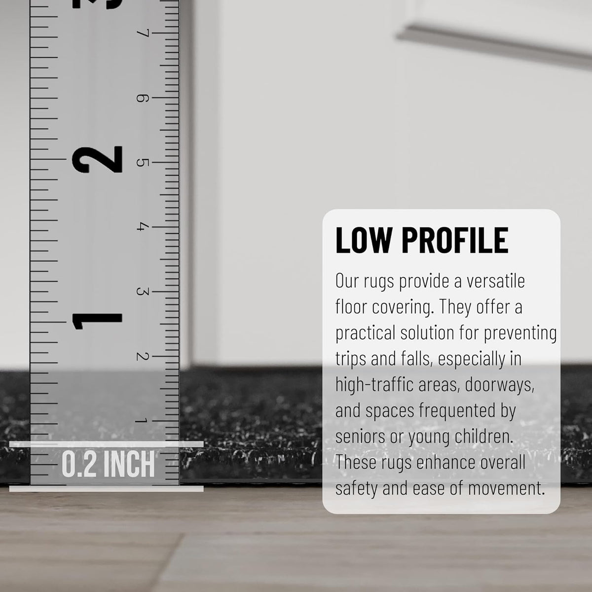 Ottomanson 3'11" x 8' Hallway Runner with Scraper Pile - Extra Durable Non-Slip Rug Mat for Indoor & Outdoor Use - Ideal for Kitchen, Entryway & Garage - High-Traffic Carpet, Black