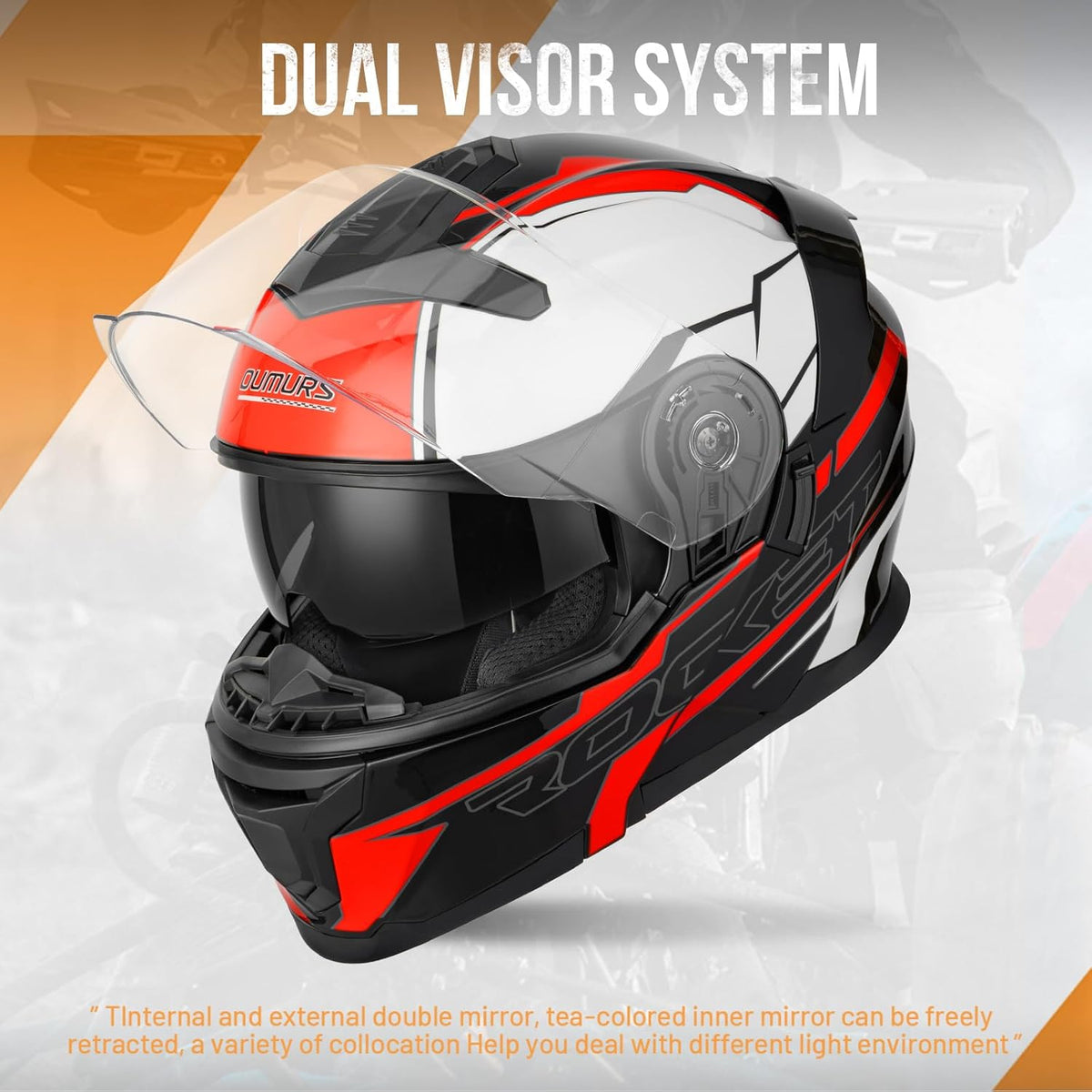 Modular Motorcycle Helmets Full Face Flip up Street Bike Motorcycle Helmet for Unisex Adult Model 912