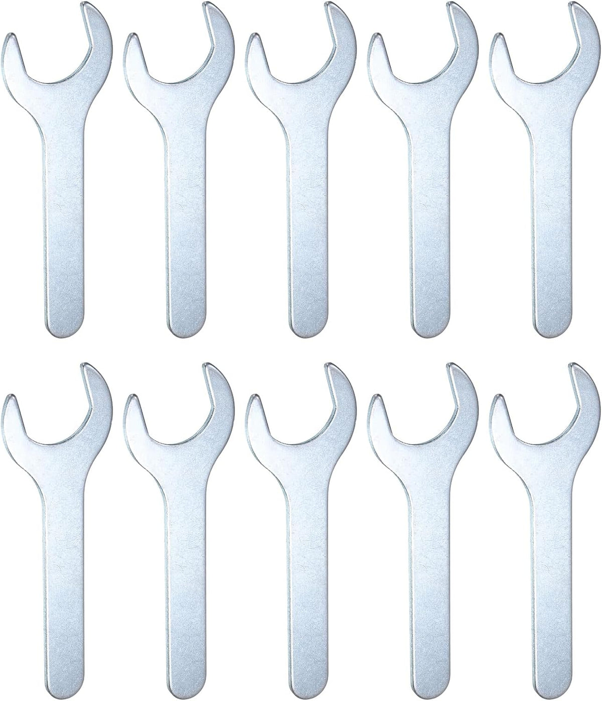 HARFINGTON 10pcs Small Wrench Open End Wrench 28x135x2.8mm Metric U-Shaped Single Open Ended Spanner Super Thin Small Flat Head Galvanizing Wrench for Automotive Repair Furniture Assembly