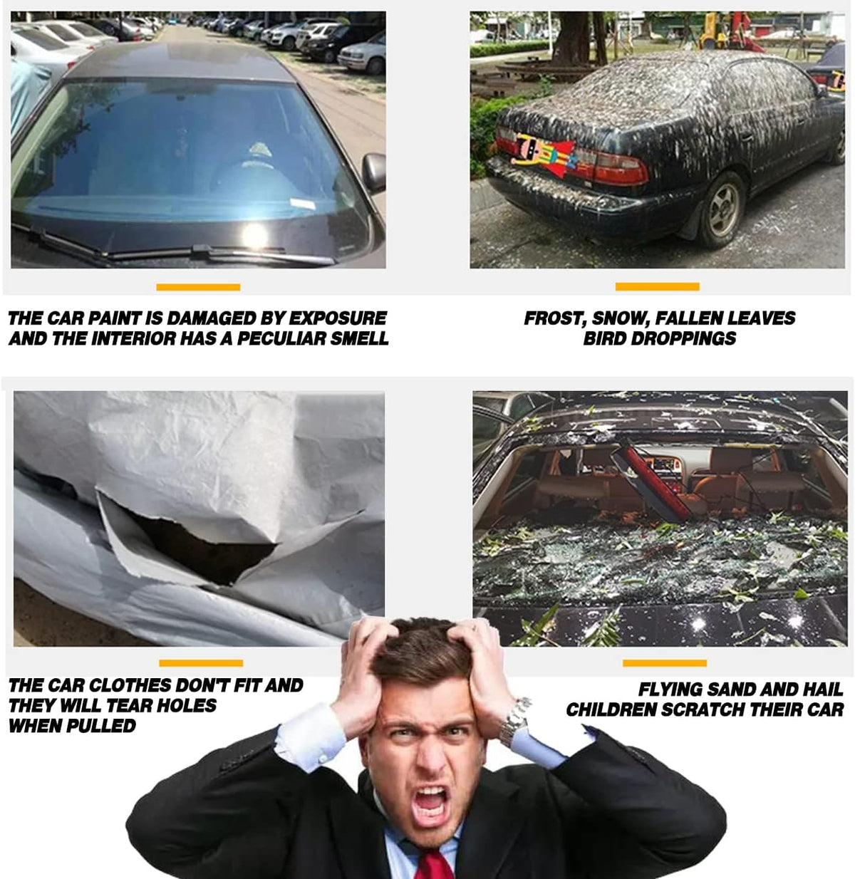 TUCAREST 6 Layers Full Car Cover for Pickup/Truck - Waterproof, Insulated, Anti-UV, Snow-Proof, Anti-Wind, All-Weather, Thickened Protection, up to 206 in