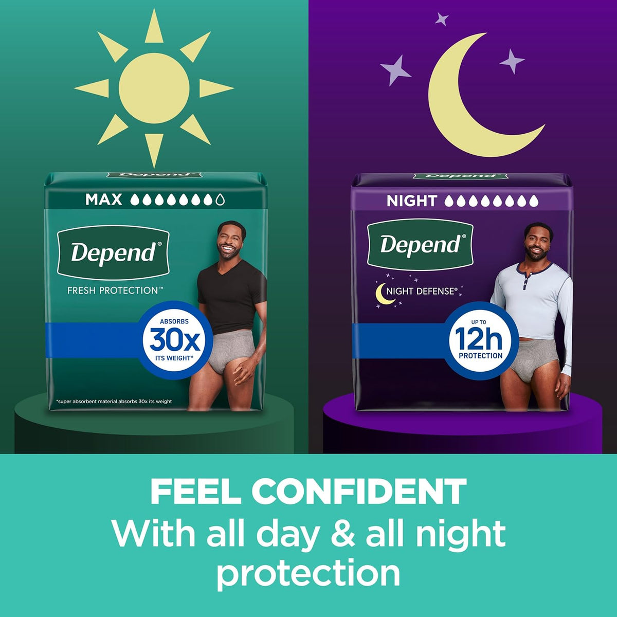 Depend Fresh Protection Adult Incontinence Underwear for Men, Disposable, Maximum, Extra-Large, Grey, 15 Count, Packaging May Vary