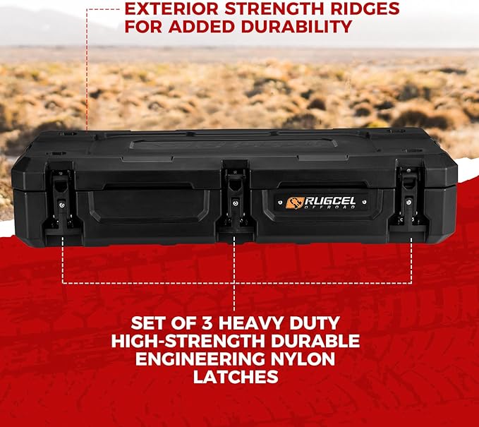 RUGCEL 98L Off-Road Storage Case - 90 Quart Waterproof Dry Box for Overland Trips, Car Camping & Roof Gear Storage