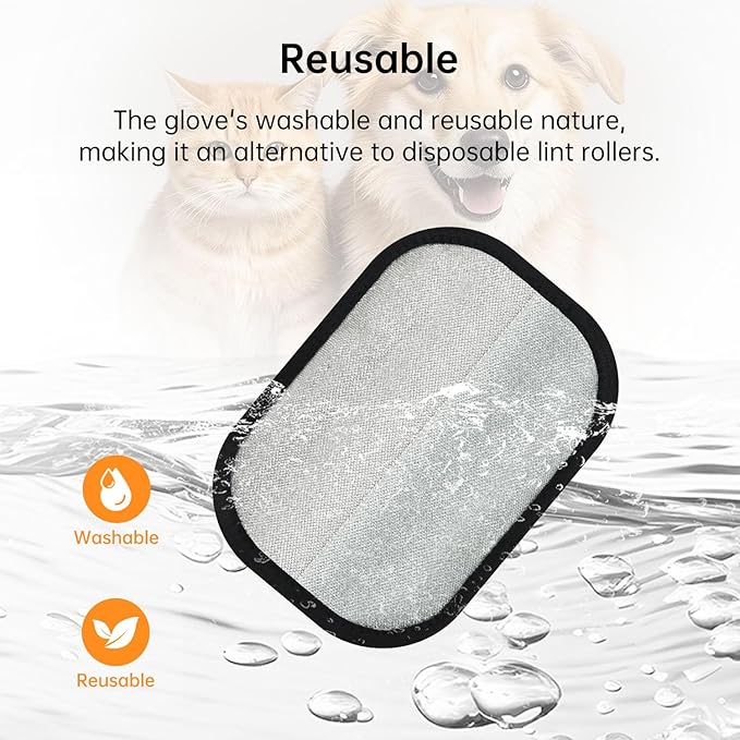 Static Pet Hair Remover Gloves, Reusable Electrostatic Pet Cat Dog Hair Removal Grooming Gloves Brush Tool for Couch, Furniture, Carpet, Car Seat (1 Pack Finger Style)