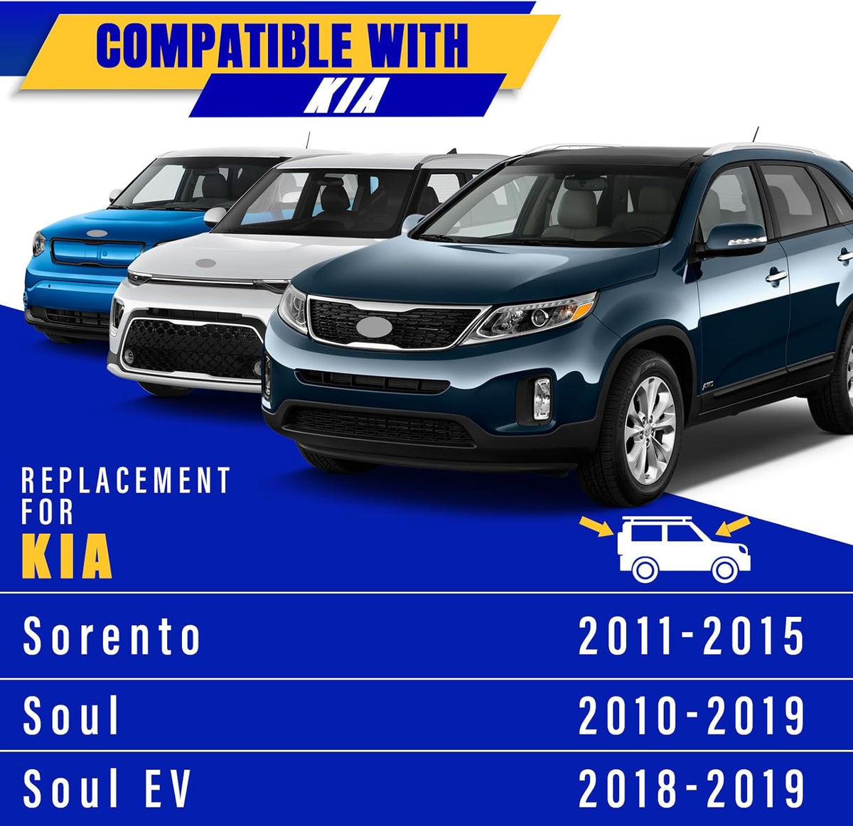 3 wipers Replacement for 2011-2015 Kia Sorento/2010-2019 Kia Soul/2018-2019 Kia Soul EV, Windshield Wiper Blades Original Equipment Replacement - 24"/20"/11" (Set of 3) U/J HOOK