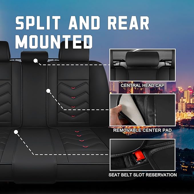 CTDS Car Seat Covers for Mazda CX-5 CX-3 CX-7 CX-9 CX-50 CX-30 CX-70 CX-90 2007-2026, Stylish Sport Seat Cover, Premium Nappa Leather Car Seat Cover.(Luxury 5 Seats/Black)