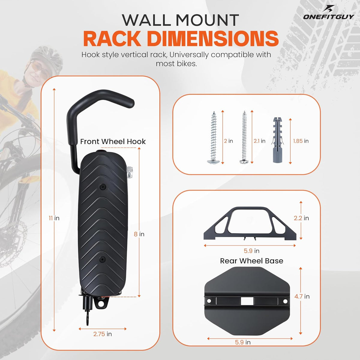 Swivel Bike Wall Mount, Bike Rack Garage, 150° Rotating & Space Saving Vertical Bike Hangers for Storage, Sturdy Bike Stand Holds Up to 66lbs, Easy to Install, 2 Pack