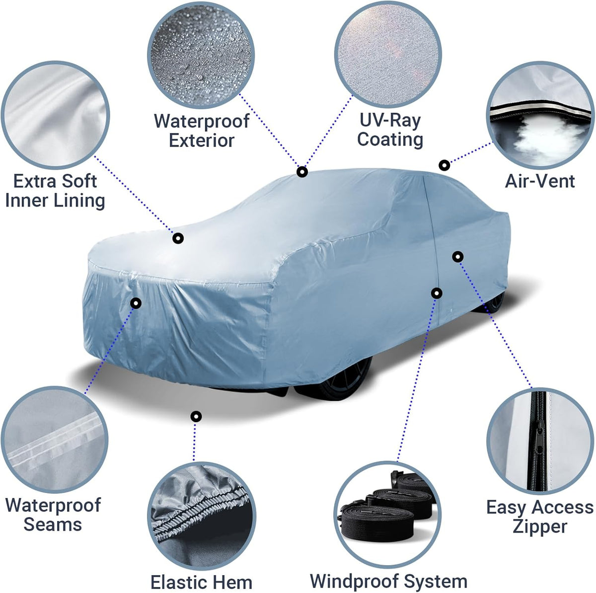 iCarCover Fits 1978-1987 Oldsmobile Cutlass Supreme Car Cover Automobiles Form-Fit Padded Full Exterior Waterproof Automobiles Protection Covers
