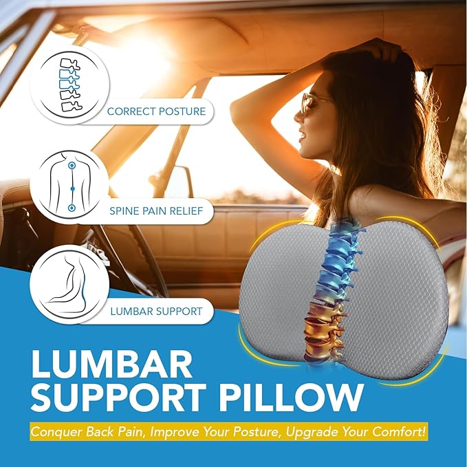 kingphenix Wedge Car Seat Cushion: Memory Foam Truck Seat Cushion for Car Seat Driver - Sciatica and Back Pain Relief - Enhancing Driving Comfort -Gray