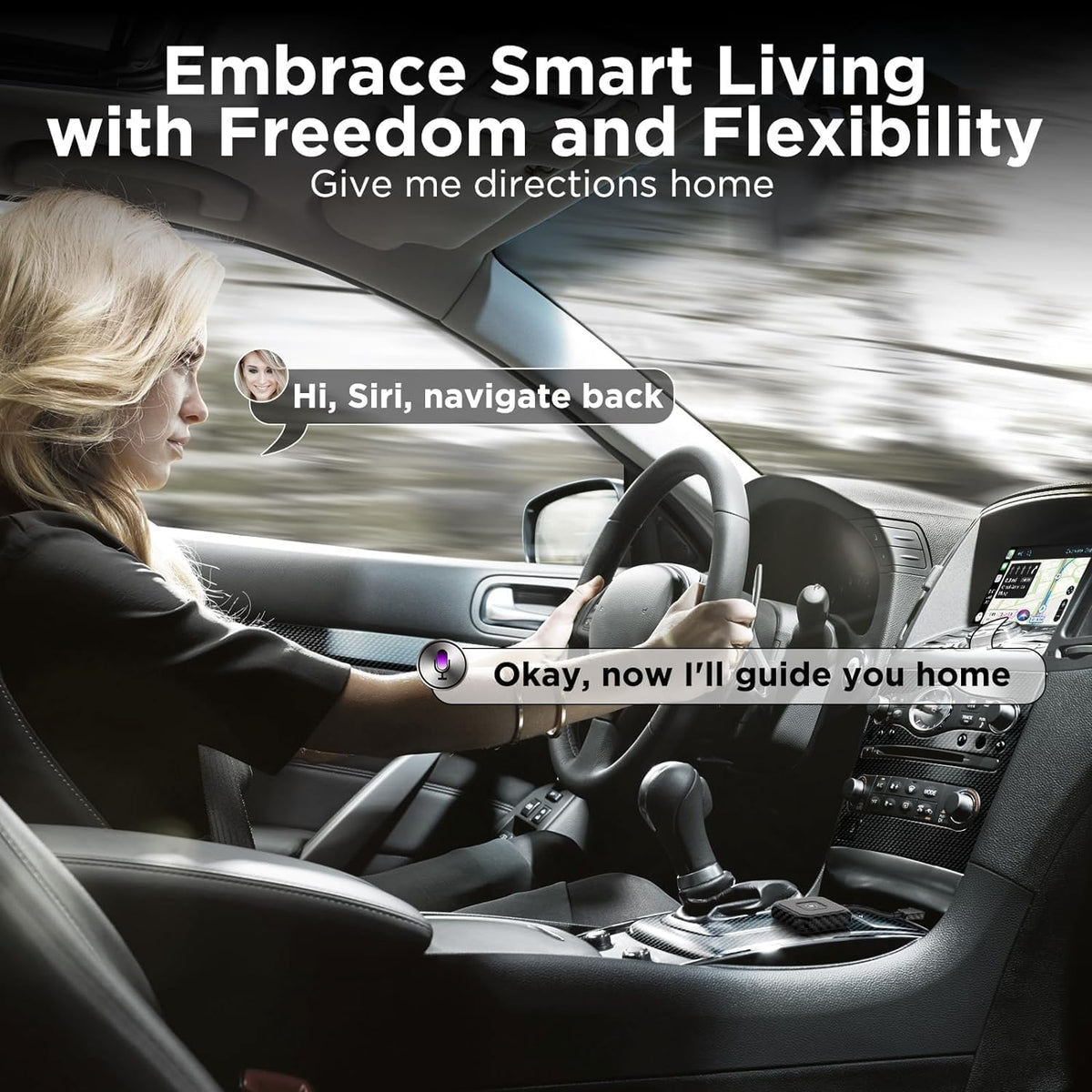 Wireless CarPlay Adapter for Apple iPhone，Wireless Carplay USB Dongle Converter Wired Carplay to Wireless, Support Online Update Plug and Play,Fit for Cars Built-in Wired CarPlay (Carbon)