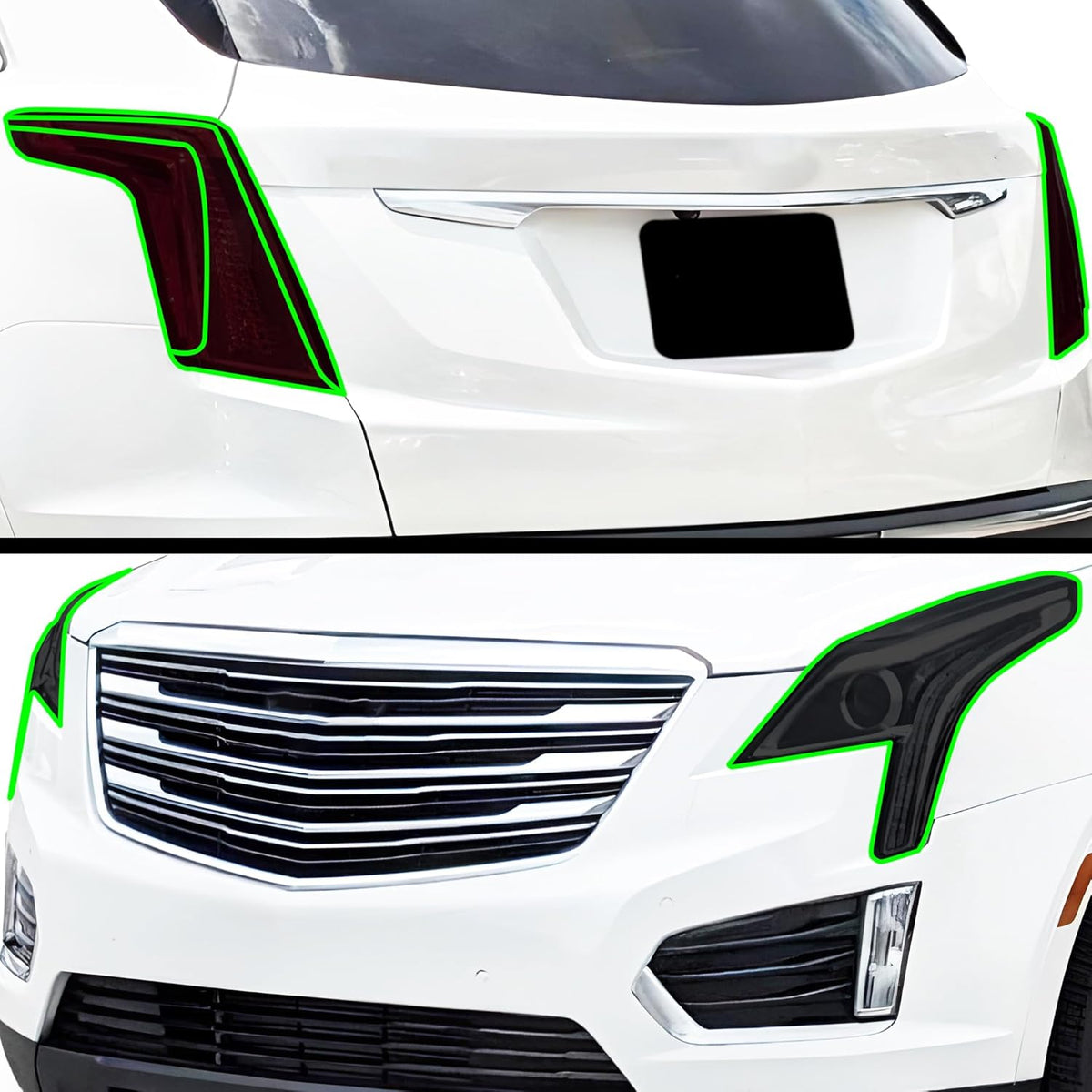 BOGAR TECH DESIGNS Full Headlight Taillight Tint Kit Compatible with Cadillac XT5 2017-2025, Dark Smoke