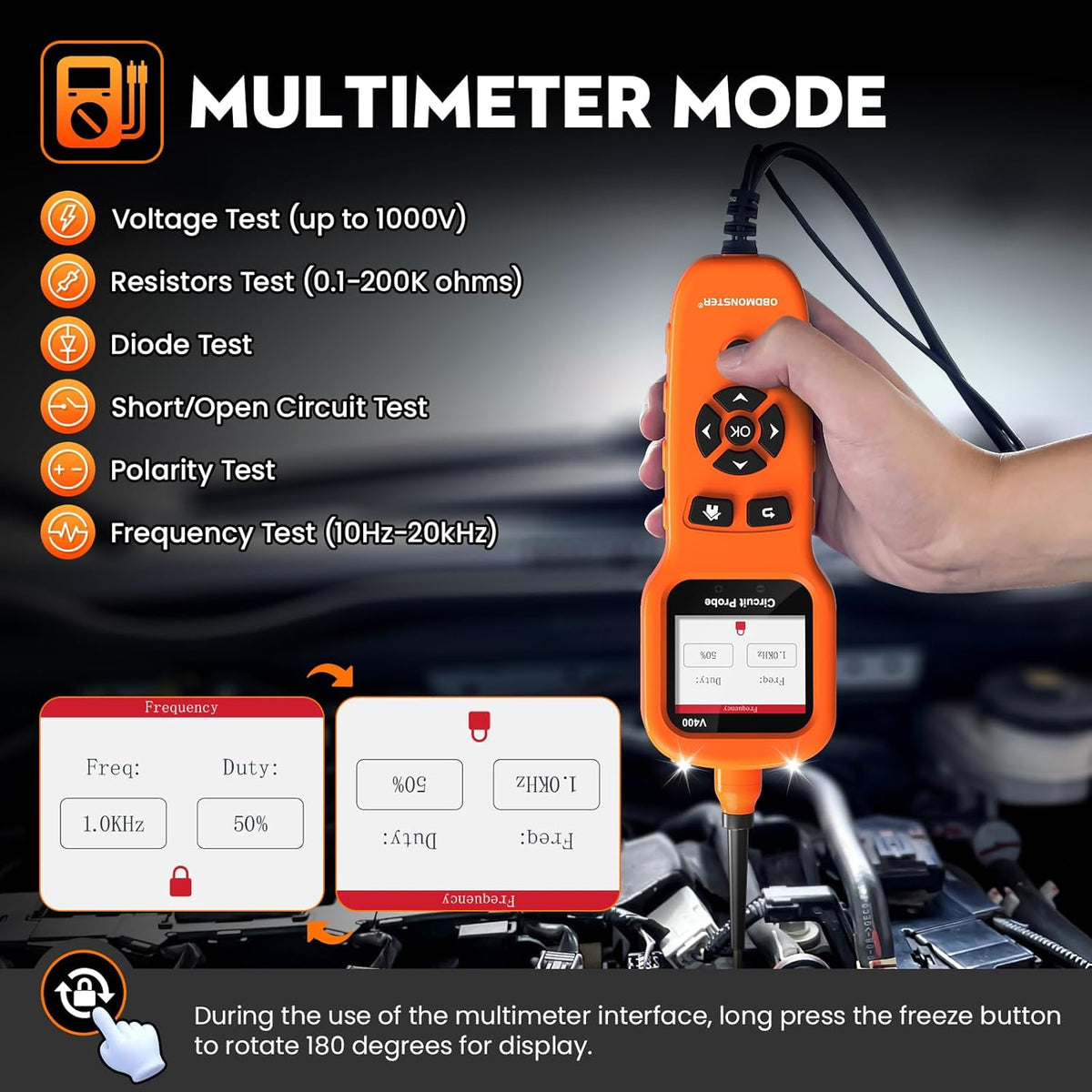 Power Circuit Probe Tool, Automotive Circuit Tester, 12-24V Electrical Short Open Breaker Circuit Finder, AC DC Voltage Trailer Relay Fuse Test