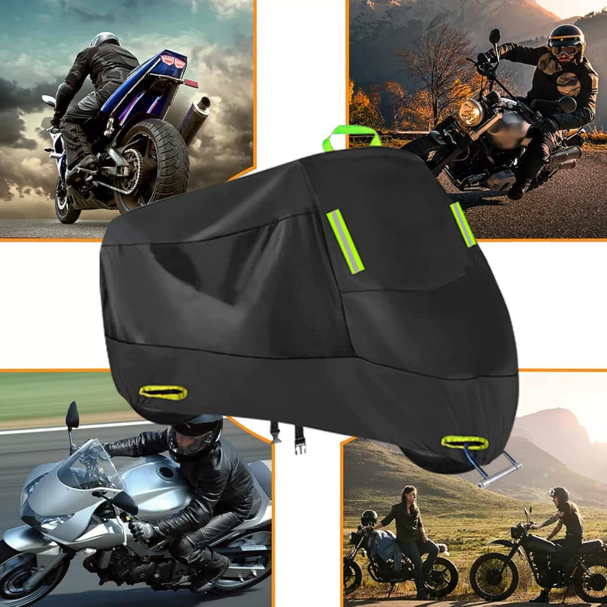 Motorcycle Cover All Season, Outdoor Storage Moped Covers, All-Weather Universal Waterproof Scooter Cover Fits up to 86.6" Motorcycles Vehicle