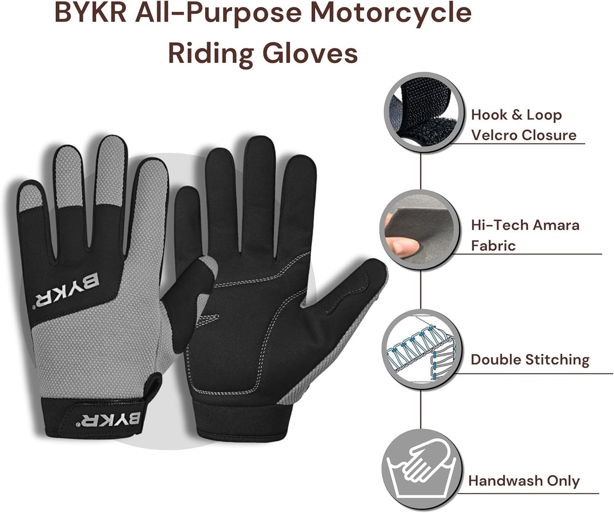 BYKR All-Weather Motorcycle Gloves for Men & Women – Protection for Dirt Bike, BMX, MX, and ATV Riding