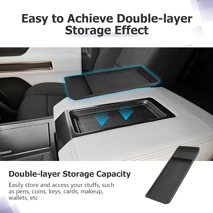 LUWU Center Console Organizer Compatible with 2023 2024 2025 2026 GMC Hummer EV SUV Accessories 2025 2026 Hummer EV Pickup Armrest Console Organizer Armrest Storage Tray