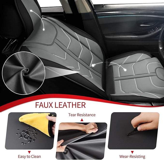 TTX LIGHTING Car Seat Covers fit for Acura TSX 2009-2014 Front Seat: Premium Leather Automotive Seat Cover with Airbag Compatible Waterproof (2 Seats, Black & Gray)