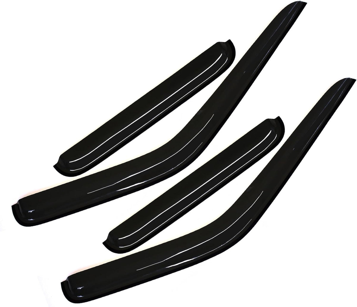 Wind Deflector Compatible with 2000-2004 Nissan Frontier Crew Cab 4 Full Size Doors Smoke Sun/Rain Guard Window Visors 94627