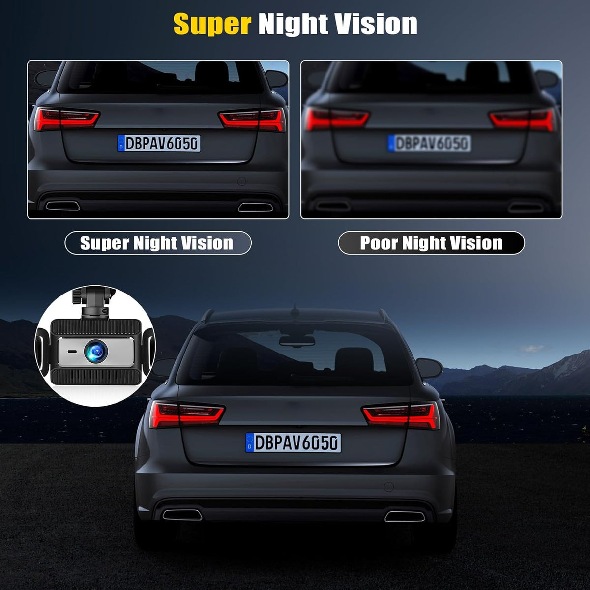 4 Channel Dash Cam Front and Rear Inside Left Right,2.4 Inch 1080P Dash Camera for Cars Car Camera with IR Night Vision,Loop Recording,G-Sensor,Parking Assistance,24H Parking Monitor