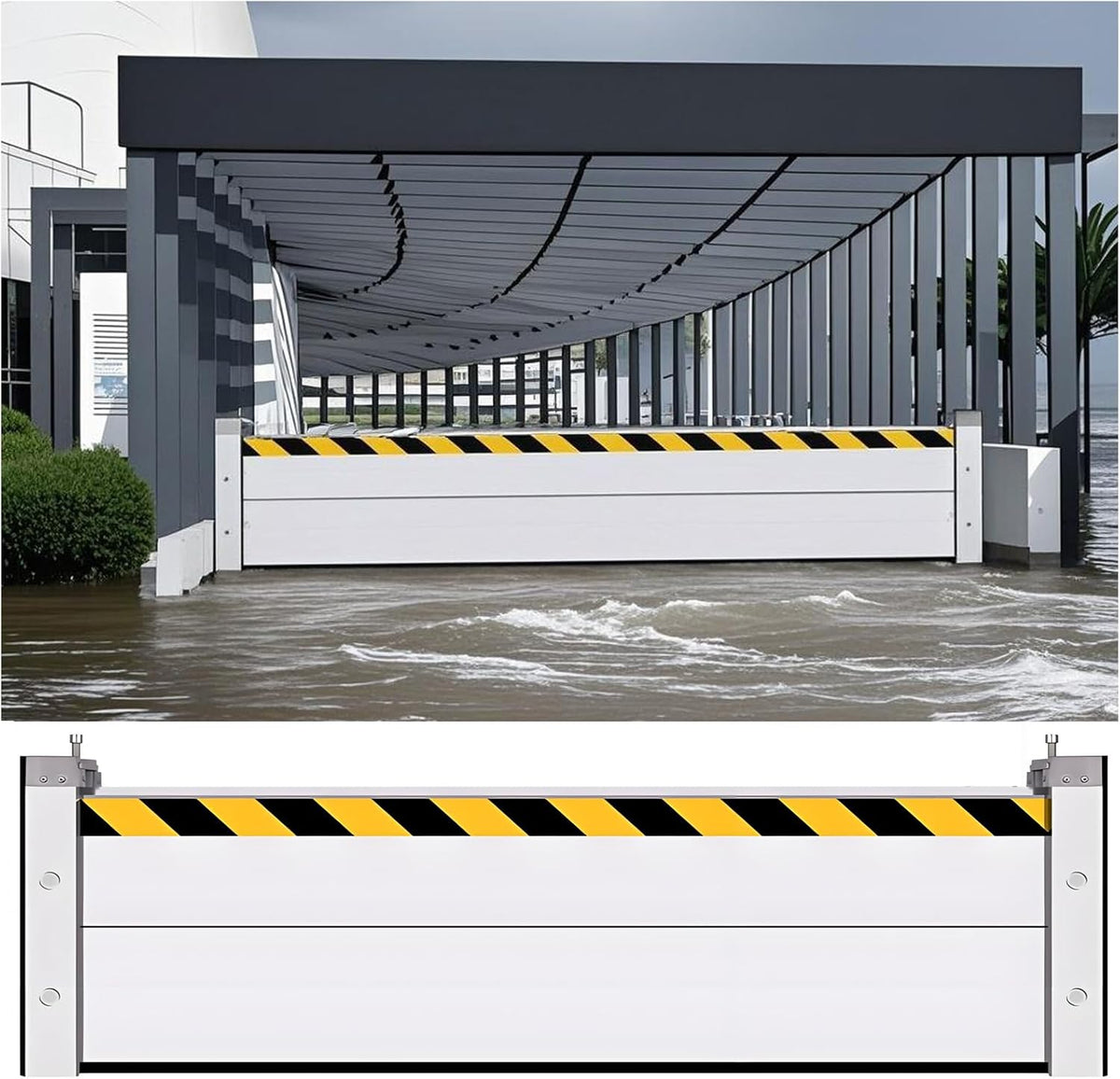 Flood Barriers for Home Exterior - Aluminum Alloy Outdoor Easy Flood Barrier Garage Doors Water Barriers for Flooding,H15.7 Inch/L9FT