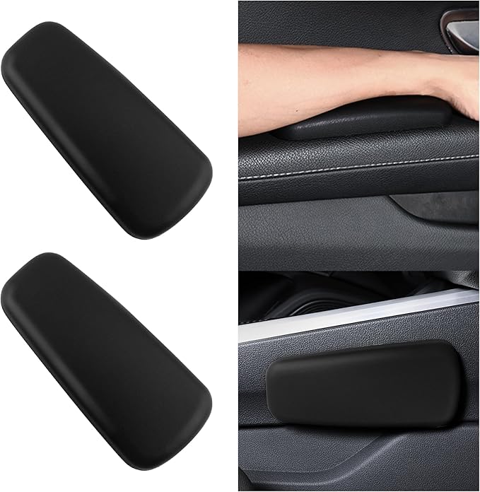 2PCS Car Arm Rest Cushion for Elbow,Soft Leather Car Door Armrest Pad with One-Piece Molding for Comfortable Support,Universal Cars Knee Cushion as Cars Arm Rest Cover Pad