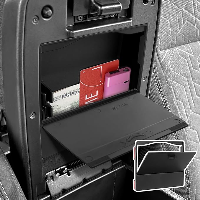 YOJOJOCO Center Console Hidden Box Organizer Compatible with Toyota 2016-2020 2021 2022 2023 Tacoma Accessories ABS Material Secret Compartment