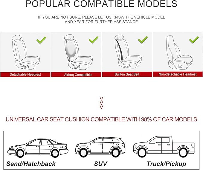 Car Seat Cover for Luxury & Comfort - PU Leather, Anti-Slip, Full Wrap Protection with Storage Pocket for Bottom Cushion - Universal Fit for 95% of Vehicles (Gray,2 Piece)