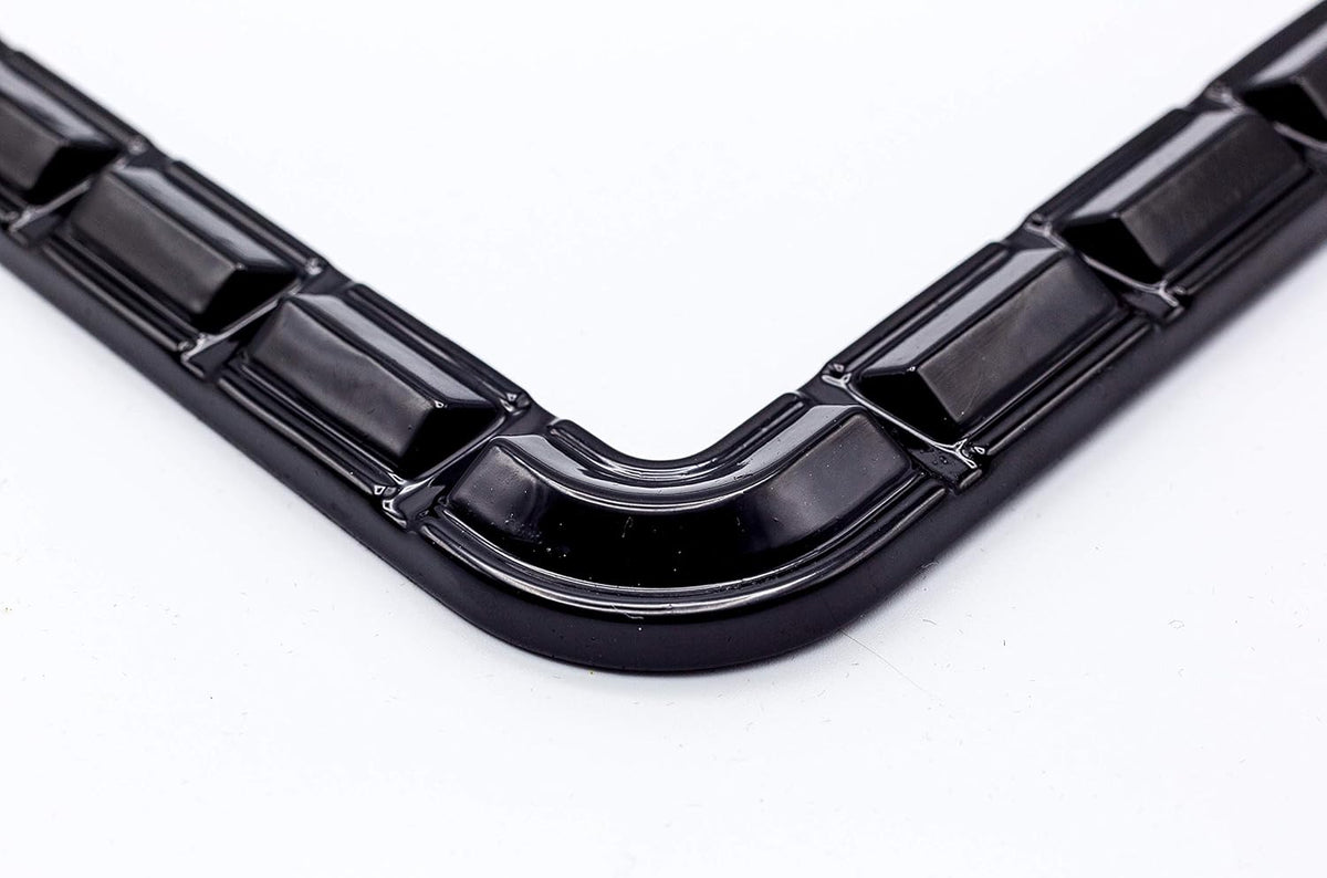 Creathome 3D Brilliance Black License Plate Frames, Pure Zinc Alloy Metal with Chain Patterned