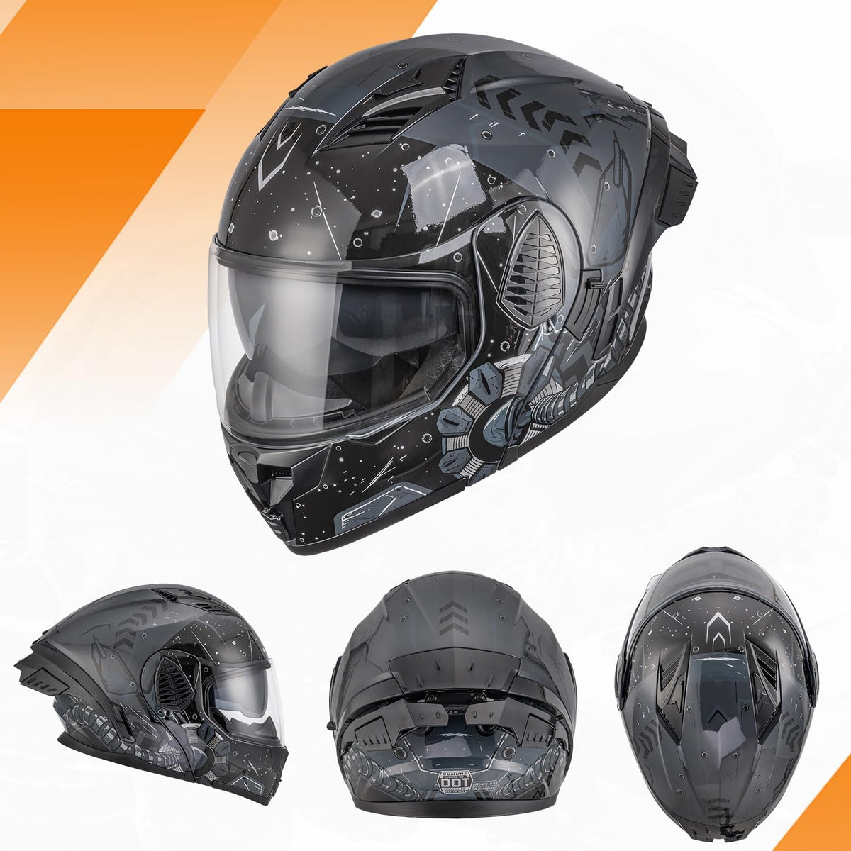 Modular Motorcycle Helmets Full Face Flip up Street Bike Motorcycle Helmet for Unisex Adult Model-167