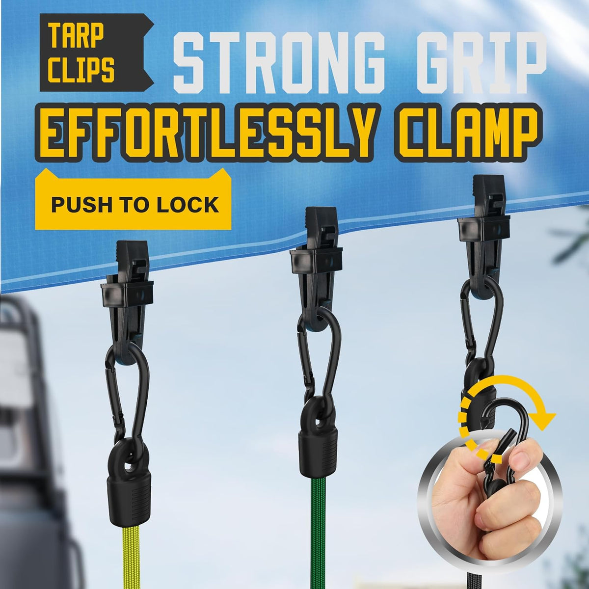 Bungee Cords with Hooks, Upgrade 30pcs Assortment Heavy Duty Outdoor with 24'' 32'' 48'' Adjustable Bungee Cords, 10'' J Hooks Cord, 6" Canopy Tarp Ball Ties and Tarp Clips Drawstring Organizer Bag