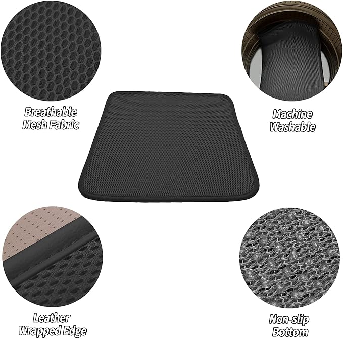 Car Seat Cushion for Driving, Summer 3D Breathable Mesh Car Seat Cooling Pad - for Truck, Office Chair,Wheelchair (Black 2 Pcs)