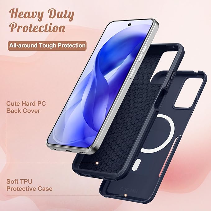 for Moto G 5G 2024 Case - Compatible with MagSafe Women Girls Boys Cute Magnetic Protective Phone Cover Cool Blue Unique Heavy Duty Shockproof Design for Motorola Moto G 5G 2024 Cases