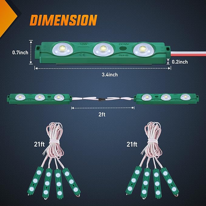 Nilight TR-117-H 8PCS Truck Pickup Bed Light 24LED Green Cargo Rock Lighting Kits with Switch for Van Off-Road Under Car Side Marker Foot Wells Rail, 2 Years Warranty