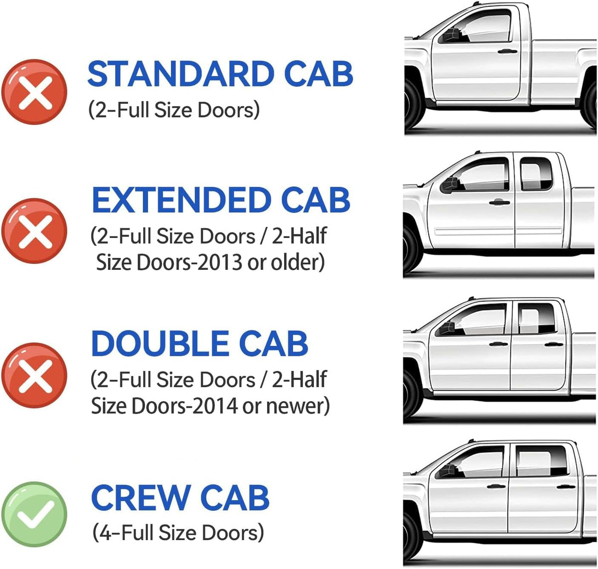 Window Visors Rain Guards for 2001-2007 Chevy Silverado/GMC Sierra, Window Vent Wind Deflectors Visors Shades for 2000-2006 Suburban/Yukon XL, 2002-2006 Avalanche/Cadillac Escalade - Crew Cab