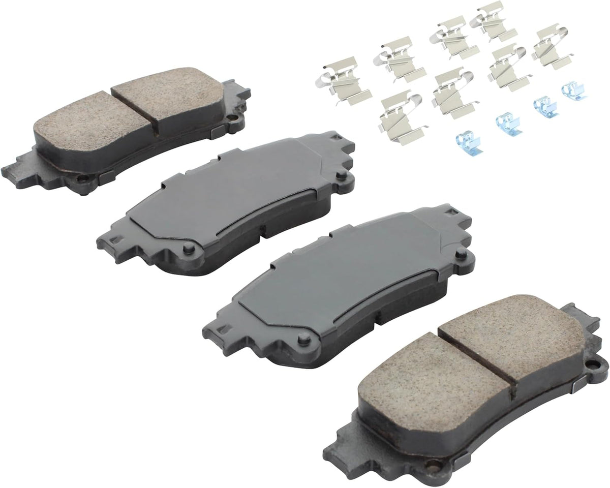 Premium Ceramic Rear Brake Pads (1001-1391C) Compatible with Lexus RX350 2015-2010, RX450h 2015-2010, Toyota Highlander 2019-2014, Mirai 2019-2016, Prius V 2017-2012, Sienna 2020-2011