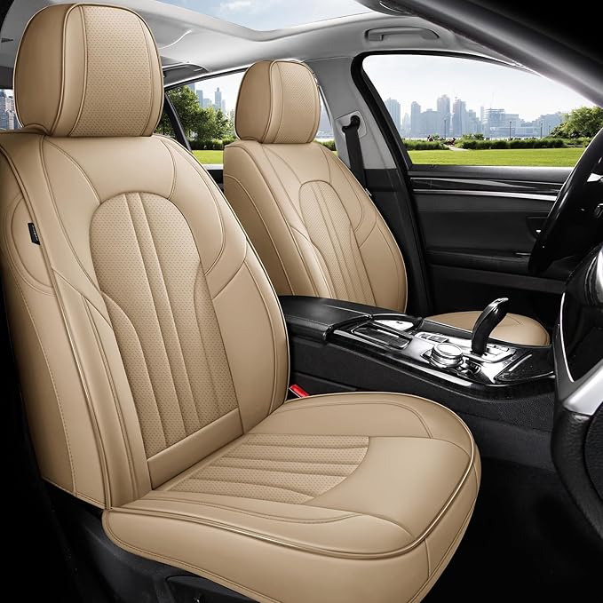 Car Seat Covers,Car Seat Protector Waterproof,Seat Covers Front, Car Seat Protectors,Automotive Seat Covers Fit for Most Cars Beige