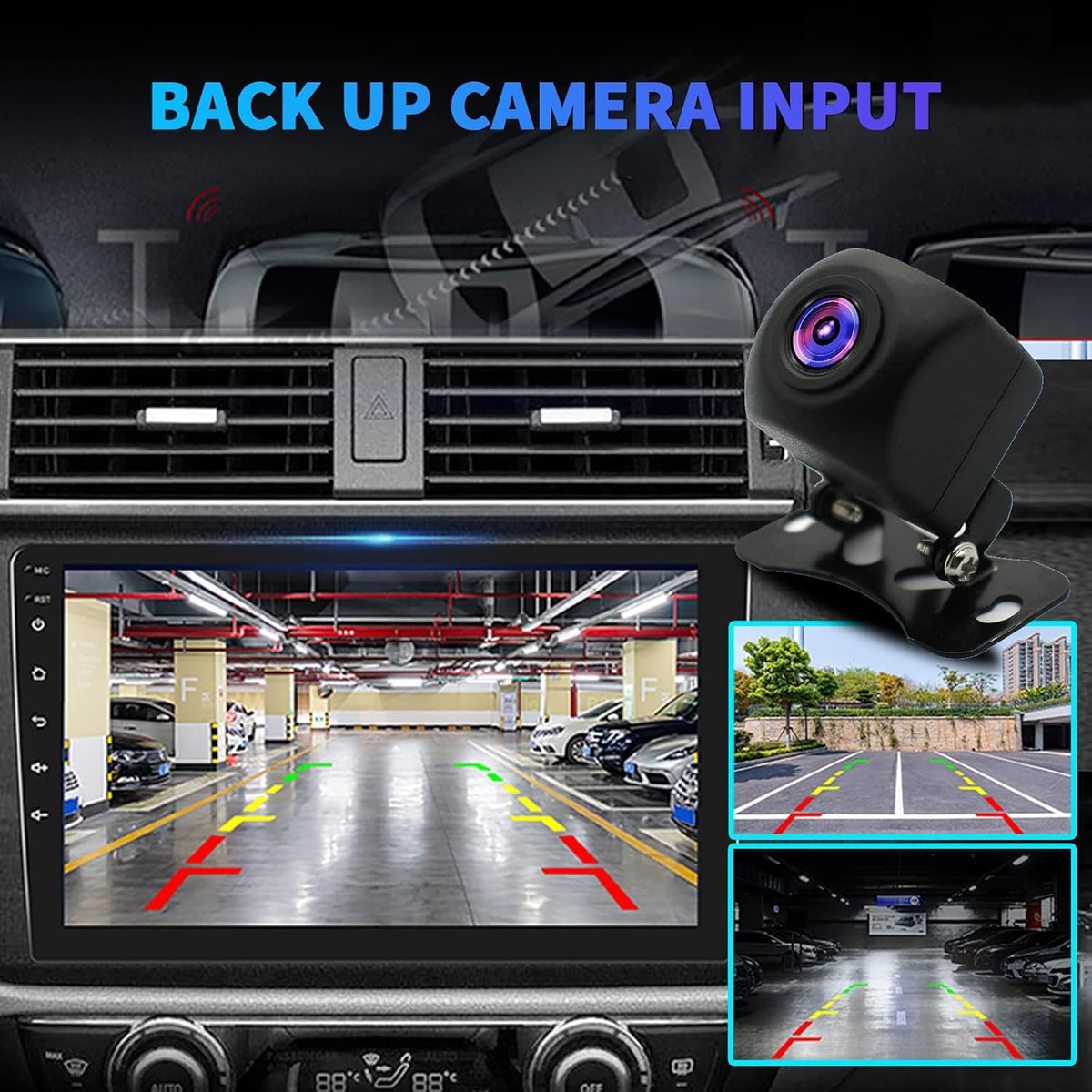 BINIZE Android Double Din 10.1 Inch Touch Screen Bluetooth Car Radio,Radio with Wireless Carplay＆Android Auto,GPS Navigation Receiver,Bluetooth,FM,Dual USB,Mirror Link,Support Backup Camera【2+32】