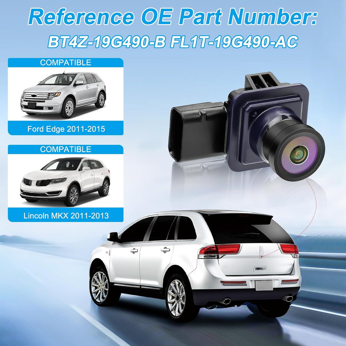 Backup Camera Compatible with Ford Edge 2011 2012 2013 2014 2015 Lincoln MKX 2011 2012 2013 170° Wide Angle Rear View Parking Assist Camera Edge Accessories BT4Z-19G490-B FL1T-19G490-AC