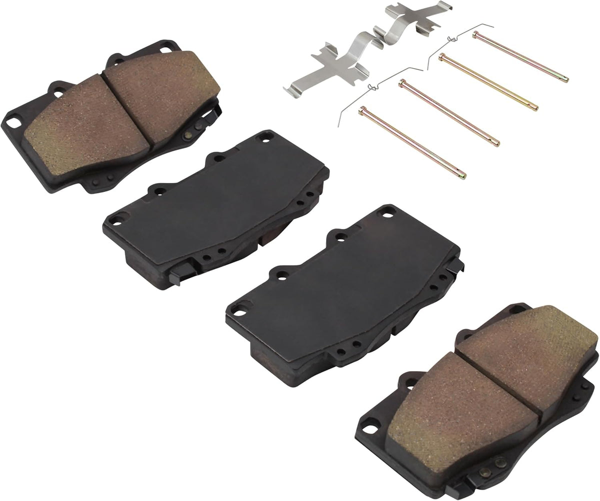 Premium Ceramic Front Brake Pads (1001-0799C) Compatible with Toyota Hilux 2006-2011, Toyota Tacoma 1998-2002