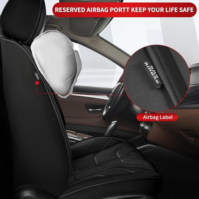 TTX LIGHTING Car Seat Covers fit for Hyundai Santa Cruz 2022-2026 Full Set: Premium Leather Automotive Seat Cover with Airbag Compatible Waterproof (5 Seats, Black)