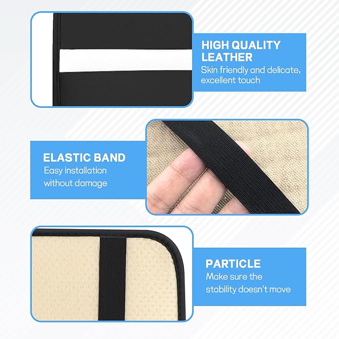 wuyaoyao Car Center Console Cover, 12.6"×7.87" PU Leather Armrest Cover for Cars, Stylish Auto Armrest Cushion Pad, Waterproof Vehicle Arm Rest Protector, Interior Car Accessories (Black+White)